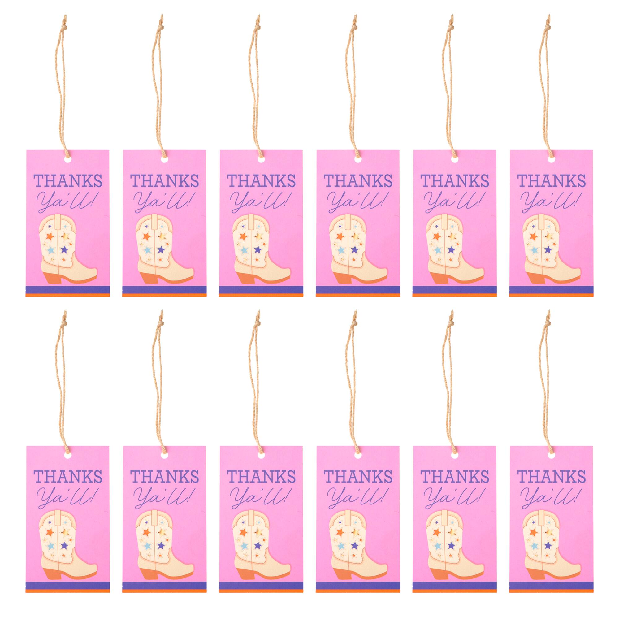 24 Packs: 12 ct. (288 total) Western Thanks Gift Tags by Celebrate It™